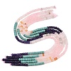 Natural Quartz & Dyed White Jade & Rose Quartz & Yellow Aventurine & Synthetic Turquois Beads Strands G-Z135-C07-3