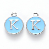 Platinum Plated Alloy Enamel Charms ENAM-S118-04K-P-1