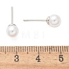 Brass ABS Imitation Pearl Stud Earrings EJEW-B132-01A-P-5