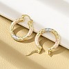 Brass Two Tone Hoop Earrings EJEW-B117-06C-M-2