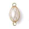 Natural Cultured Freshwater Pearl Copper Wire Wrapped Connector Charms PALLOY-TA00154-3