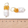 Natural Amber Dangle Earrings EJEW-JE07055-4
