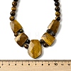 Natural Tiger Eye Faceted Bib Graduated Beaded Necklaces for Women NJEW-B128-01H-5