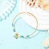 Brass Micro Pave Clear Cubic Zirconia Charm Bangles BJEW-JB13992-1
