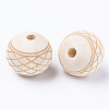 Unfinished Natural Wood European Beads WOOD-S057-020B-2