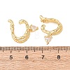 Heart Brass Micro Pave Clear Cubic Zirconia Cuff Earrings EJEW-H178-05G-5