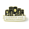 Leaf Book with Word I Cannot Live without Books Enamel Pins JEWB-O013-10EB-1