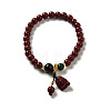 6mm Round Cinnabar Mala Stretch Bracelets BJEW-B080-28B-08-1