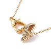 Heart and Conch Pendant Necklace with Cable Chain for Women NJEW-JN03796-6