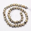 Natural Dalmation Jasper Beads Strands G-G542-8mm-07-2