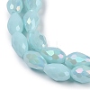Opaque Solid Color Electroplate Glass Beads Strands LS-EGLA-N013-P8mm-B11-3