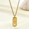 201 Stainless Steel Smile Oval Pendant Necklaces for Women WG85DC7-01-1