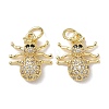 Brass Micro Pave Cubic Zirconia Charms KK-L253-31G-1