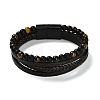 Natural Tiger Eye & Glass Round Beaded Bracelets BJEW-G732-01B-5