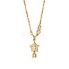 Brass Pave Clear Cubic Zirconia Star Pendant 304 Stainless Steel Cable Chain Necklaces for Women WGDE7B3-01-3