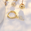 Brass Micro Pave Clear Cubic Zirconia Hoop Earrings WGE85EC-16-1