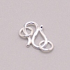 925 Sterling Silver S Shape Clasps STER-WH0001-08B-1