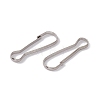 Non-Tarnish 304 Stainless Steel Push Gate Snap Keychain Clasp Findings STAS-G291-05P-01-2