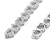 Brass Micro Pave Clear Cubic Zirconia Multi Heart Connector Charms KK-B125-05P-2