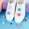 WADORN 28Pcs 14 Styles Flower/Clover PVC Plastic Shoelace Charms FIND-WR0011-32-5