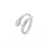 304 Stainless Steel Snake Wrap Open Cuff Ring for Women RJEW-S405-218P-3