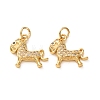 Brass Micro Pave Black Cubic Zirconia Pendants CU-E003-18G-16-1