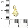 Brass Micro Pave Clear Cubic Zirconia Charms KK-H475-59G-07-3