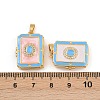 Brass Micro Pave Cubic Zirconia Locket Pendants KK-P335-05G-4