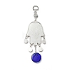 Alloy Enamel Palm Pendant Decoration X1-HJEW-H058-07-2