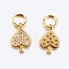 Brass Micro Pave Cubic Zirconia Charms ZIRC-G128-05G-2