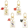 4Pcs Playing Card Alloy Enamel Pendant Decorations HJEW-YW00379-2