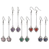 Natural Mixed Gemstone Dangle Earrings EJEW-JE05660-02-1