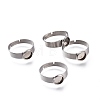 Tarnish Resistant Adjustable 304 Stainless Steel Finger Rings Components STAS-F149-18P-F-1