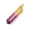 Two Tone Natural Dyed Quartz Pendants PALLOY-JF02800-01-4