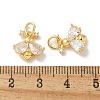 Brass Micro Pave Cubic Zirconia Pendents KK-R210-14G-3