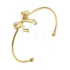 304 Stainless Steel Bowknot Cuff Bangles for Women AJEW-R100-01A-G-1