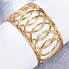 Europe and America Style 304 Stainless Steel Cuff Bangles for Women BJEW-D306-03G-4