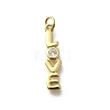 Brass Micro Pave Cubic Zirconia Charms KK-P295-48G-1