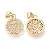 Brass Micro Pave Clear Cubic Zirconia Pendants  ZIRC-L096-24G-2