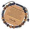 Personalized Morse Code Bracelet with Natural Tiger Eye Stone for Brother ST7064687-1