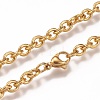 304 Stainless Steel Cable Chain Anklets LS-AJEW-H100-01G-2