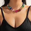 Alloy Colorful Rhinestone Cup Chain Necklaces for Women FS-WG72CA4-03-2