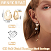 12Pcs Brass Hollow Out Teardrop Stud Earring Findings KK-BC0010-94-2