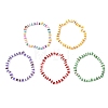 Dyed Natural Freshwater Shell & Glass Seed Beads Stretch Bracelets for Women BJEW-JB14129-2
