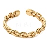 Brass Braided Rope Cuff Bangles for Women KK-CBACA61-01G-4