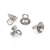 201 Stainless Steel Bead Cap Pendant Bails STAS-G224-24P-02-1
