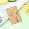 50Pcs Rectangle Kraft Paper One Pair Earring Display Cards with Hanging Hole CDIS-CJ0001-03-5