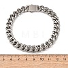 304 Stainless Steel Engraved Beast & Christian Upside Down Cross Cuban Link Chain Bracelets for Women Men BJEW-F529-17P-4