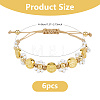6Pcs Alloy & Glass Seed Bead Braided Bracelets BJEW-DC00025-2