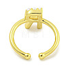 Rack Plating Brass Open Cuff Rings for Women RJEW-F162-01G-R-3